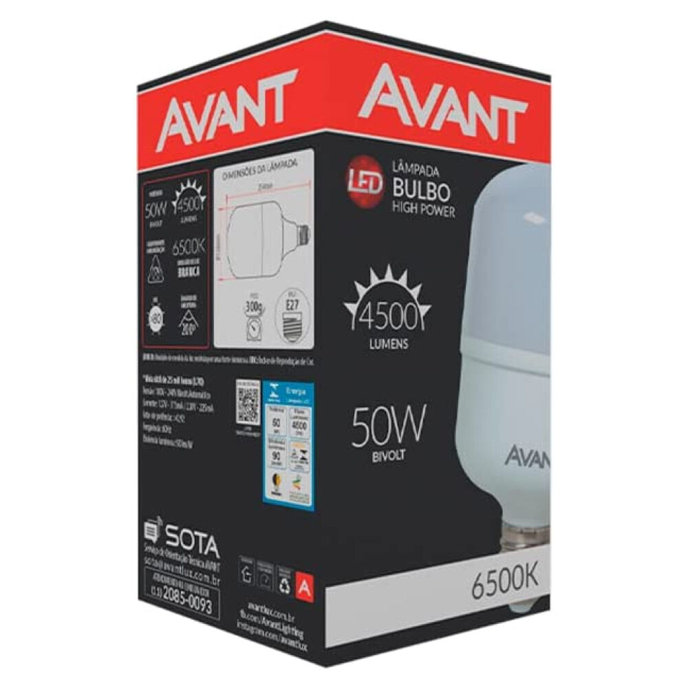 Lâmpada LED 75W E27 6,5K 5625 Lumens Bivolt Avant