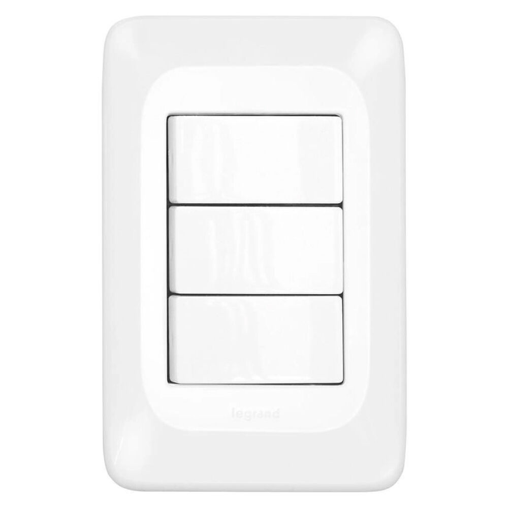 Interruptor 3 Módulos simples Pop 4x2 10A Legrand