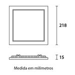 Painel LED de Embutir Quadrado 21,8x21,8cm 18W 6500K Bivolt Branco Blumenau Iluminação