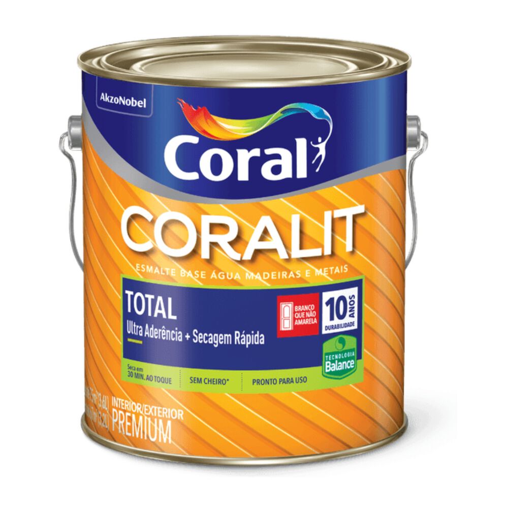 Tinta Esmalte Fosco Coralit Total 3,6L Branco Coral