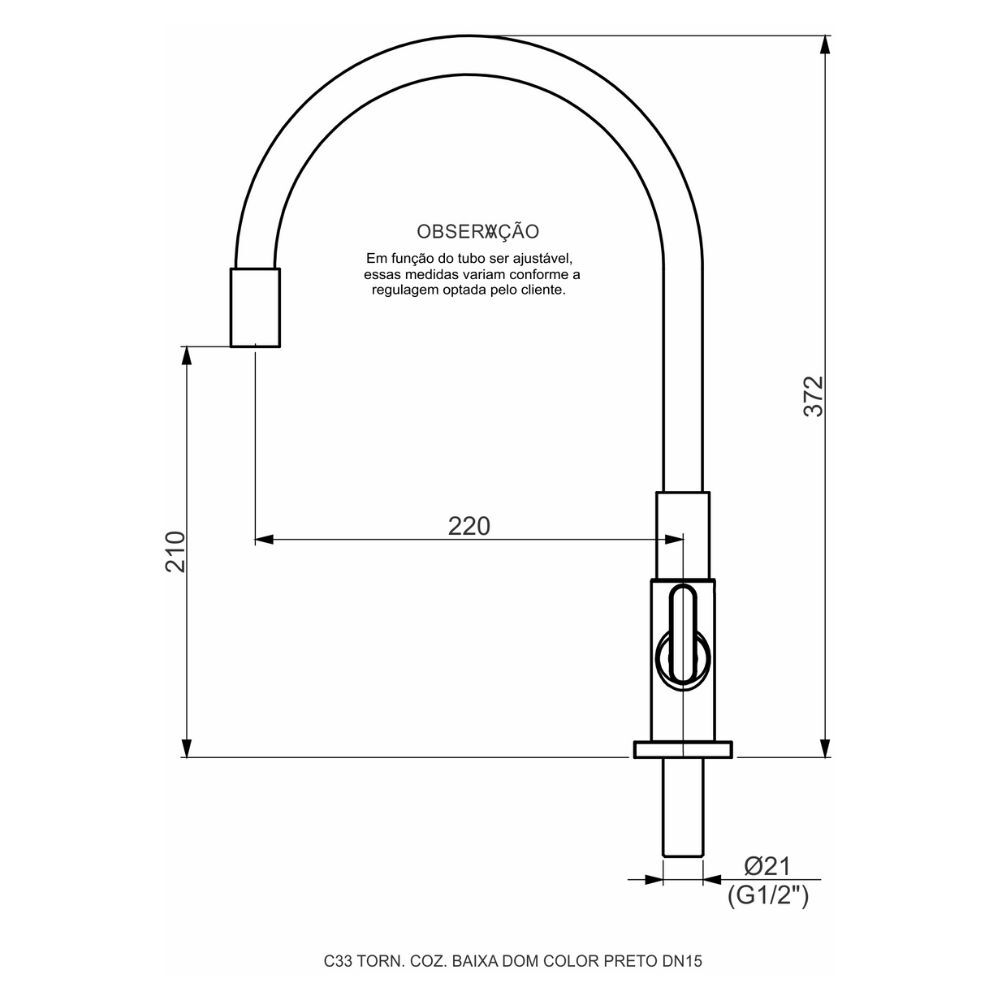 Torneira de Pia para Cozinha Baixo Vermelho Dom Color Perflex