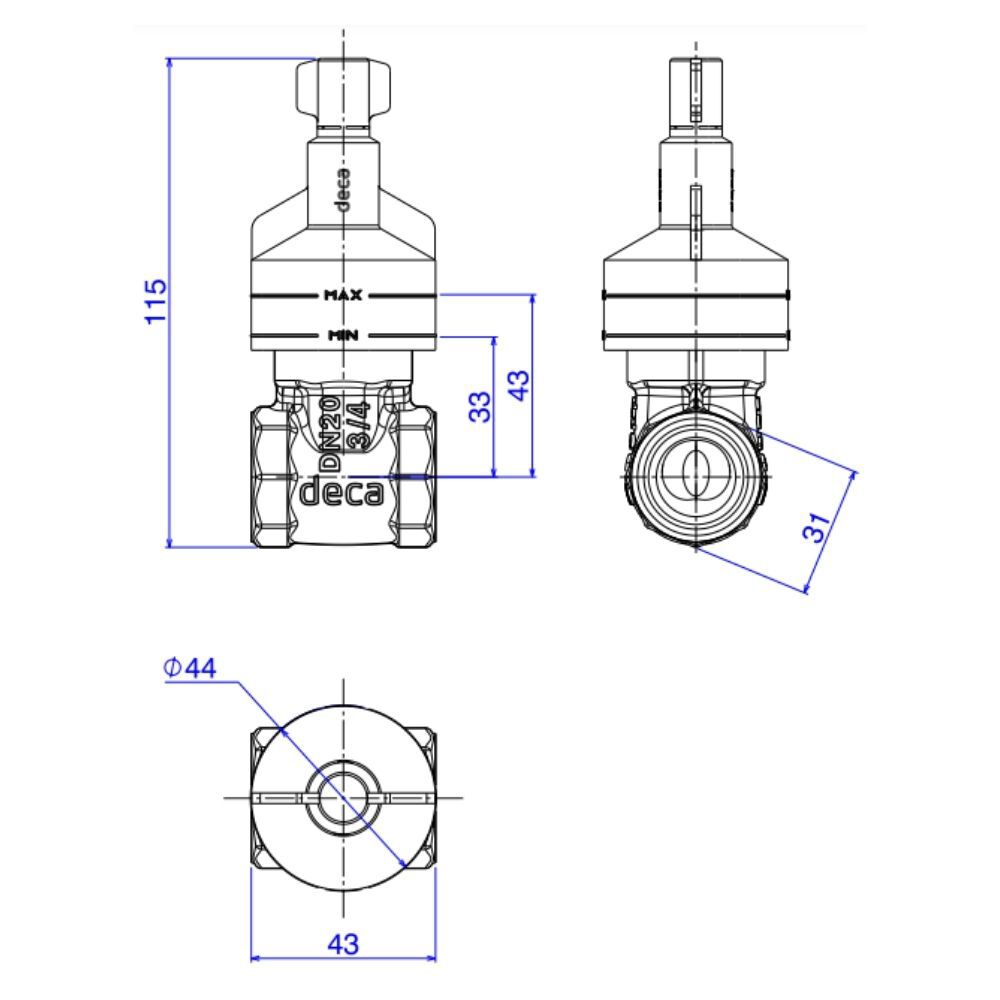 Base Registro de Gaveta 3/4" Deca