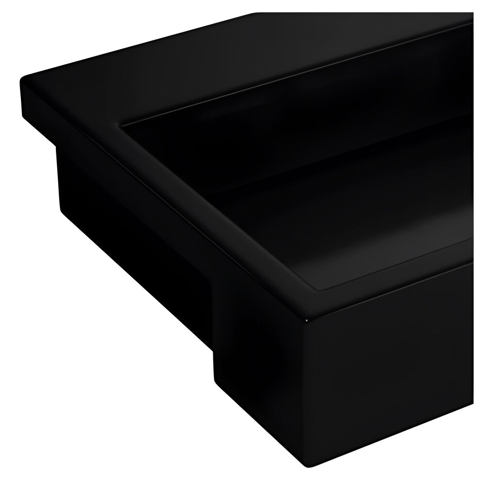 Cuba de Semi Encaixe Retangular com Mesa e Válvula Oculta Ébano Deca