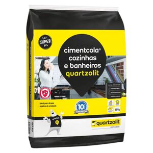 Argamassa Uso Interno Super Cimentcola Cozinhas e Banheiros 20kg Quartzolit Argamassa Uso Interno Super Cimentcola Cozinhas e Banheiros 20kg Quartzolit